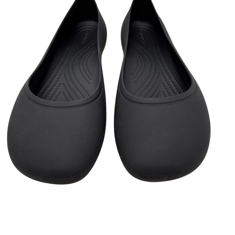 Crocs Brooklyn Black Slip On Ballet Shoes Womens Work Professional Comfort Light - Picture 8 of 9